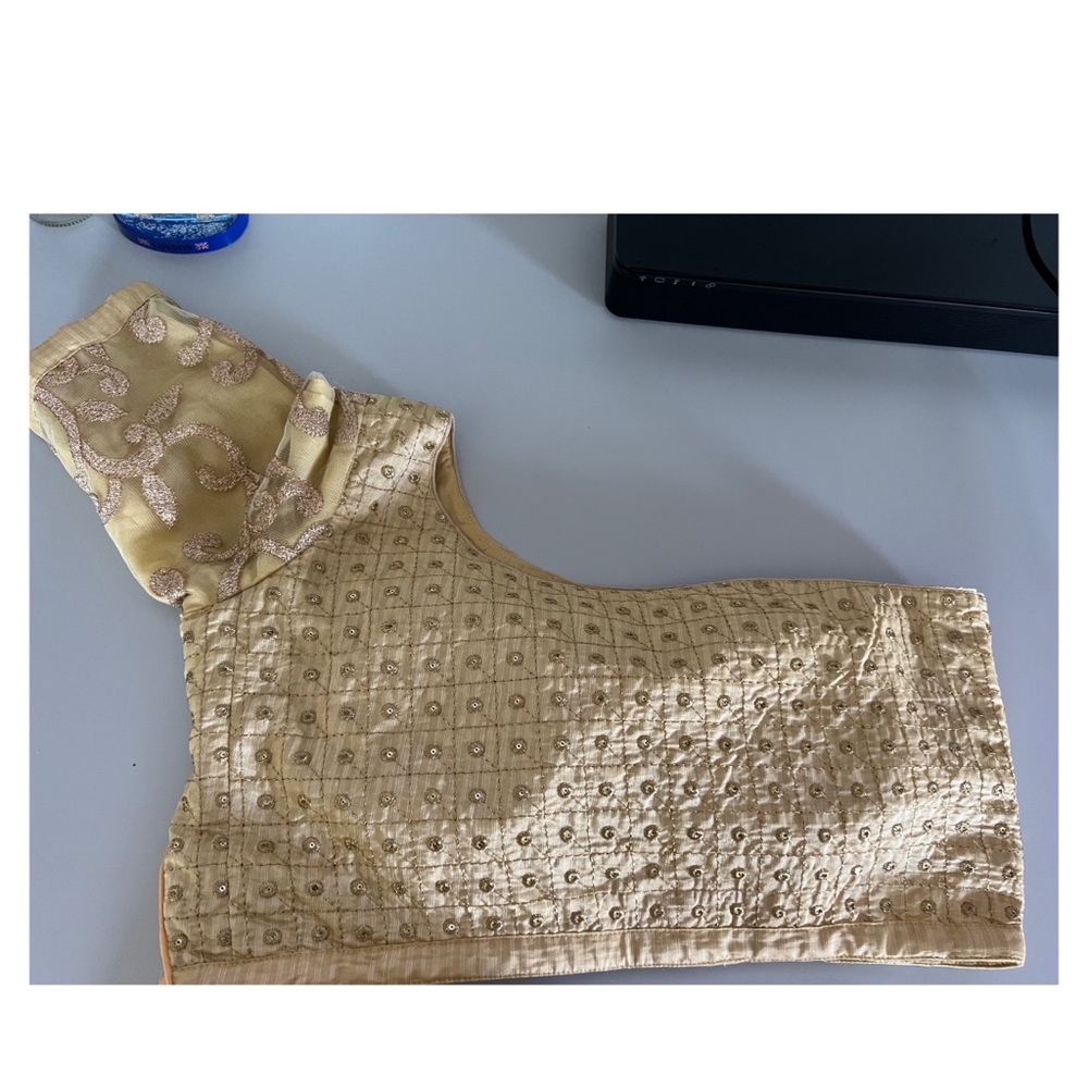 Golden one shoulder blouse